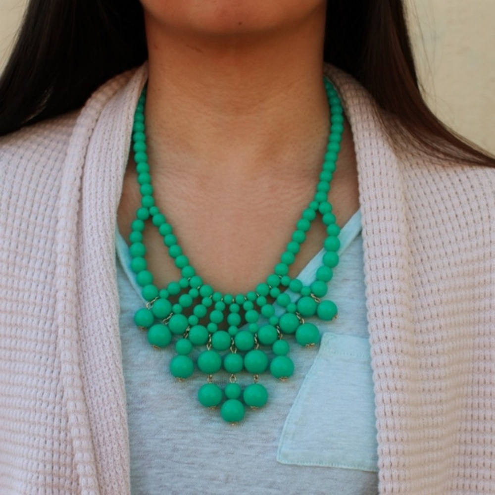 Mint Beads Statement Necklace - Picture 5 of 6